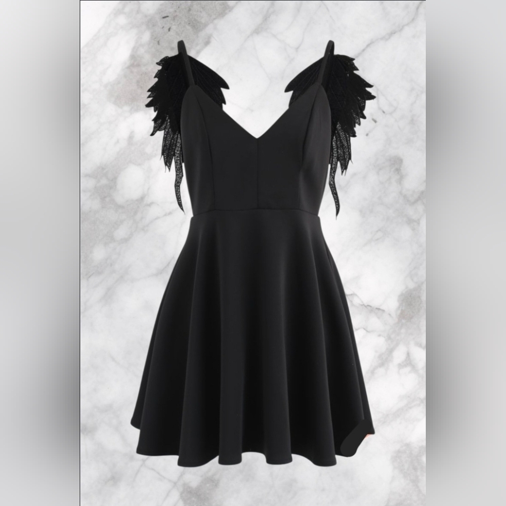 Angel Wings Cami Dress Black L Like New! - Picture 4 of 9
